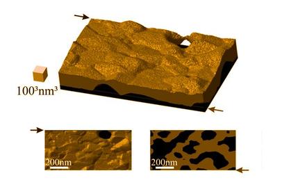 Agglomerated Pt  thin film on Si nitride substrate